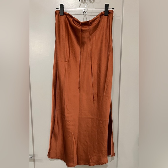 Pink Lily Skirts Copper Satin Maxi Skirt Poshmark